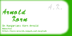 arnold korn business card